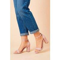 Dorothy Perkins Women's Spark High Block Heel Sandals in Blush | Size: 3