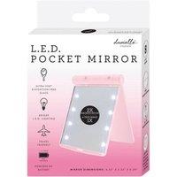 Danielle Creations Women's Bright LED Pocket Cosmetic Mirror in Pink