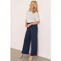 Anna Rose Women's Wide Leg Pull On Trousers in Navy | Size: 14