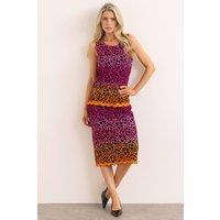 Klass. Women's Ombre Floral Lace Skirt in Orange | Size: 16