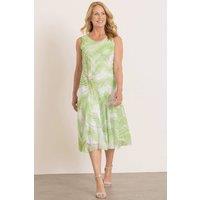 Anna Rose Women's Printed Bias Cut Printed Midi Dress in Ivory | Size: 16