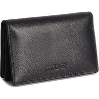 SADDLER Women's 'Jessica' 2 Sections RFID Protection Leather Credit Card Holder in Black