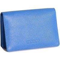 SADDLER Women's 'Jessica' 2 Sections RFID Protection Leather Credit Card Holder in Blue