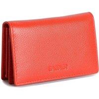 SADDLER Women's 'Jessica' 2 Sections RFID Protection Leather Credit Card Holder in Red