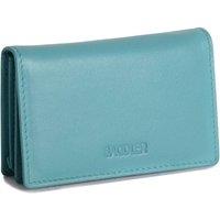 SADDLER Women's 'Jessica' 2 Sections RFID Protection Leather Credit Card Holder in Teal