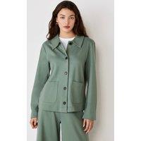 Finery London Women's Enola Jersey Jacket in Jade | Size: 14