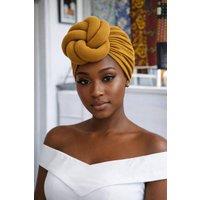 JTAPHRIQUE Women's Auto Gele Headwrap for Women in Mustard