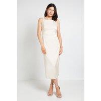 Wallis Women's Crepe Embellished Midi Dress in Ivory | Size: 14