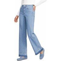 Lands' End Women's Recover Wide Leg Jeans, High Waisted in Mid Blue | Size: 14-16L