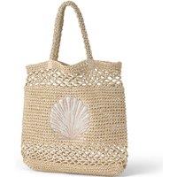 Lands' End Women's Decorative Openweave Straw Bag in Beige