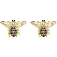 Latelita Women's Honey Bee Stud Earrings Gold in White