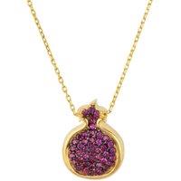 Latelita Women's Pomegranate Ruby Pink Pendant Necklace Gold