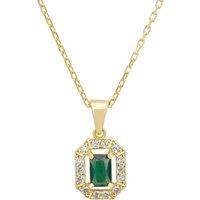 Latelita Women's Whistledown Gemstone Pendant Necklace Emerald Gold in Green