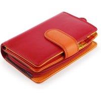 PRIMEHIDE Women's Soft Leather Purse RFID - Bifold Design in Red