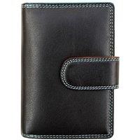 PRIMEHIDE Women's 'London' Leather Dual Flap Purse in Black