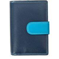 PRIMEHIDE Women's 'London' Leather Dual Flap Purse in Blue