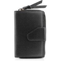 PRIMEHIDE Women's Bifold Purse - Real Leather, RFID Secure, 18 Card Slots in Black