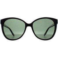 montana Women's Cat Eye Shiny Black G15 Green Polarized MP74