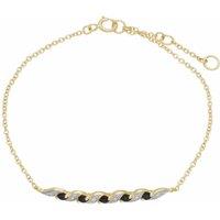 Gemondo Women's Classic Style Sapphire & Diamond Spiral Bracelet in 9ct Yellow Gold in Blue | Size: 7 inches