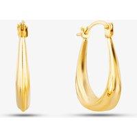 T.H.Baker Women's 9ct Yellow Gold Shaped Oval Creole Earrings UER132Y