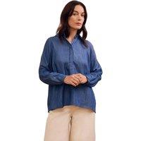 Celtic & Co Women's Drapey Pop Over Blouse in Mid Blue | Size: 16