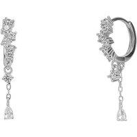 Spero London Women's Dripping Sterling Silver Huggie Drop Earring