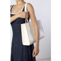 Where's That From Women's Bailee Double Handle Tote Bag with Central Fastening in Cream