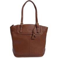 SADDLER Women's 'Sienna' Secure Pocket Zip Top Handmade Tote Shopper Bag in Tan