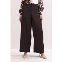 Phase Eight Women's Beccy Wide-Leg Satin Trousers in Dark Brown | Size: 10