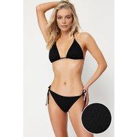WOVCOR Women's Triangle Textured Halterneck Bikini Top in Black | Size: 10