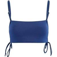 WOVCOR Women's Square Neck Ruched Side Detail Bikini Top in Dark Navy | Size: 8