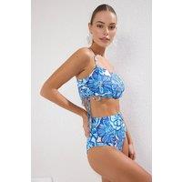 WOVCOR Women's Square Neck Ruched Side Detail Bikini Top | Size: 6