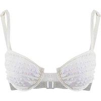 WOVCOR Women's Textured Padded Balconette Bikini Top with Underwire Support in Ecru | Size: 6