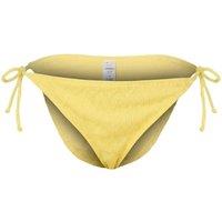 WOVCOR Women's Textured Tie Side Bikini Bottom with Adjustable Fit in Yellow | Size: 14