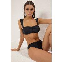 WOVCOR Women's Basic Regular Waist Bikini Bottom with Minimal Clean Finish in Black | Size: 8
