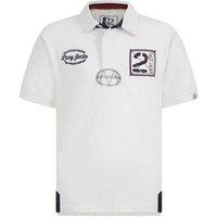 Lazy Jacks Boy's Back Print Short-Sleeved Rugby Polo Shirt in White | Size: 3-4 Years