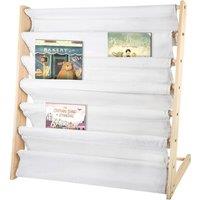 Nordara 6 Tiers Kids Sling Bookshelf with Pocket Bedroom Storage in Beige