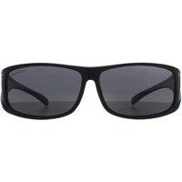montana Men's Rectangle Matte Black Smoke Polarized FO5 Fit Over Glasses Sunglasses