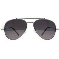 montana Men's Aviator Shiny Silver Smoke Grey Polarized MP185