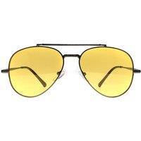 montana Men's Aviator Shiny Gunmetal Yellow Polarized MP185 in Grey