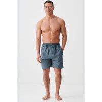 British Boxers Men's "Geometric Moorland" Crisp Cotton Sleep Shorts in Dark Green | Size: XL