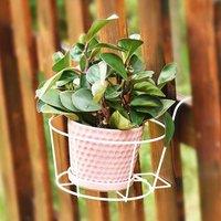 Living and Home Hanging Railing Plant Pot Stand Holder 22cm D in White