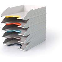 Durable Varicolor Stackable Letter Tray Files - 5 Pack - A4+ Colour Coded in Grey | Size: Medium