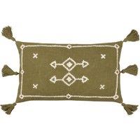 Yard Folis Geometric Cushion in Khaki | Size: 30 cm x 50 cm