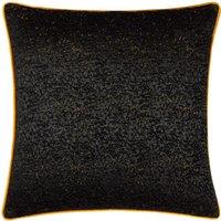 Paoletti Galaxy Chenille Piped Cushion in Black | Size: 50 cm x 50 cm