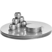 Argon Tableware 18 Piece Metallic Charger Plates Set in Silver