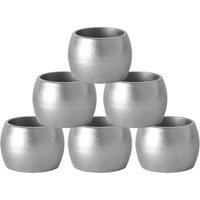 Argon Tableware Metallic Napkin Rings 4.5cm Pack of 6 in Silver