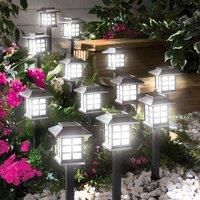 Gainsborough Set of 12 Solar Path Lights, Traditional Warm White LEDs in Black