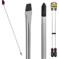 BARGAINS-GALORE 2 X 18' Long Reach Screwdriver Set Magnetic Handle Tool Diy Workshop