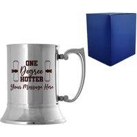 Uniqueful Personalised One Degree Hotter Engraved Graduation Steel Tankard in Silver | Size: 20oz (550ml)